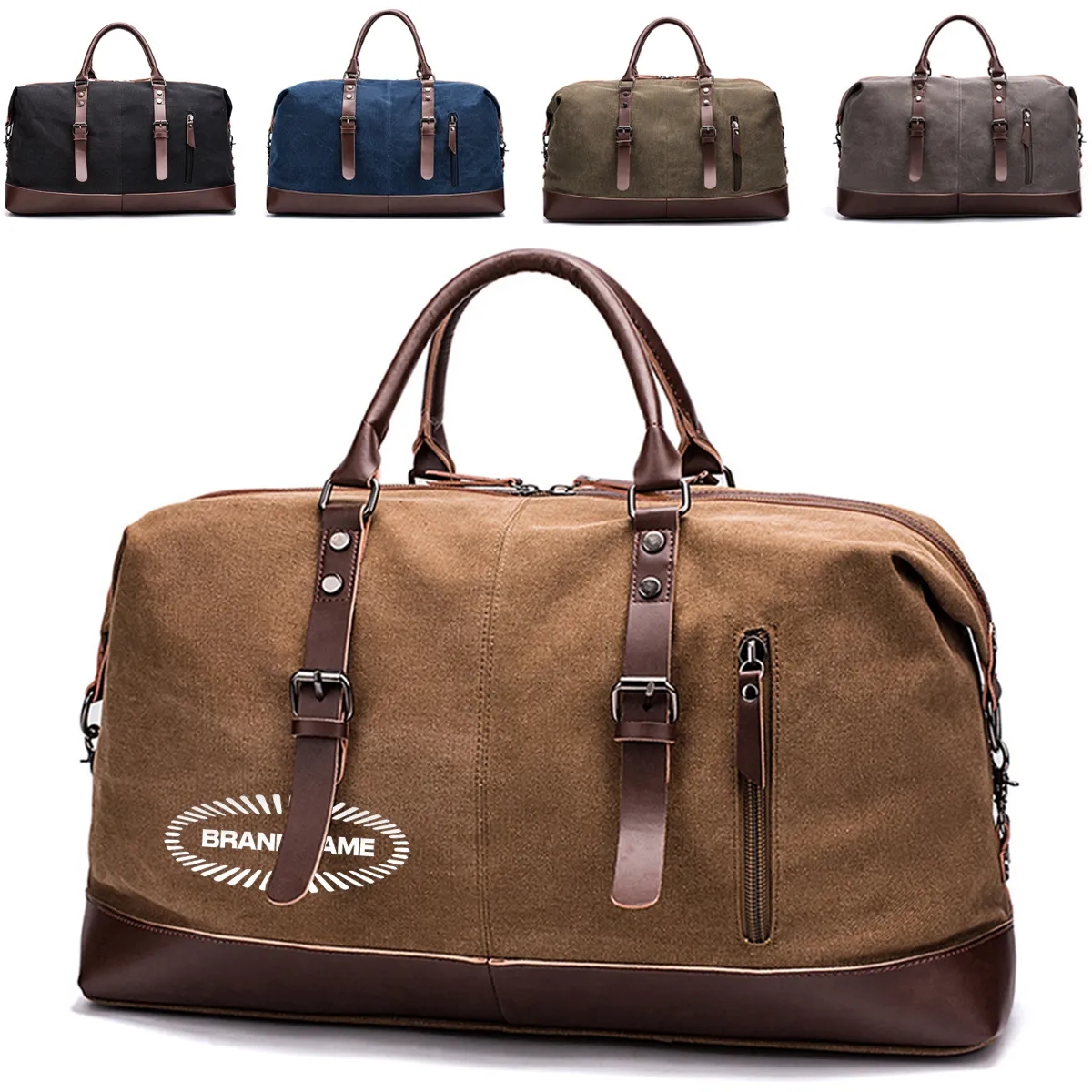 In Stock Travel Canvas Overnight Luggage Duffel Weekend Bag 2