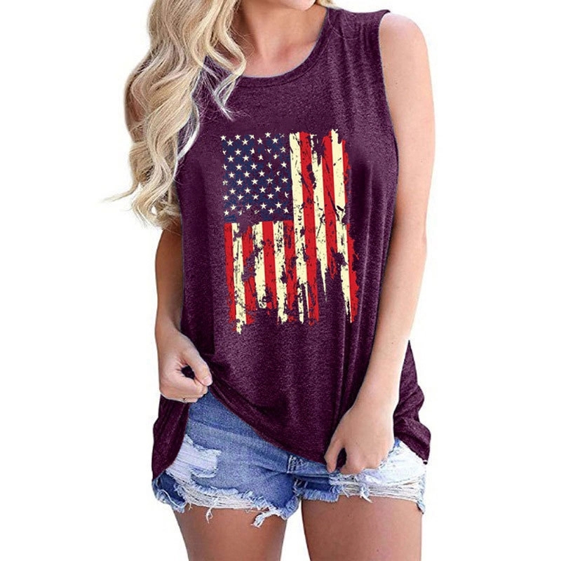 American Flag Tank Tops Women 4th of July Patriotic Shirt 7