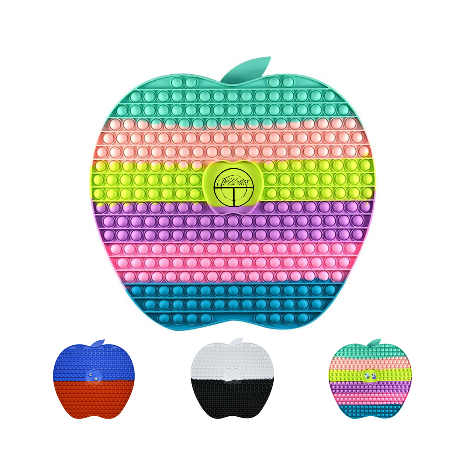 Apple Silicone Push Pop Bubble Chess Board with Dice 4