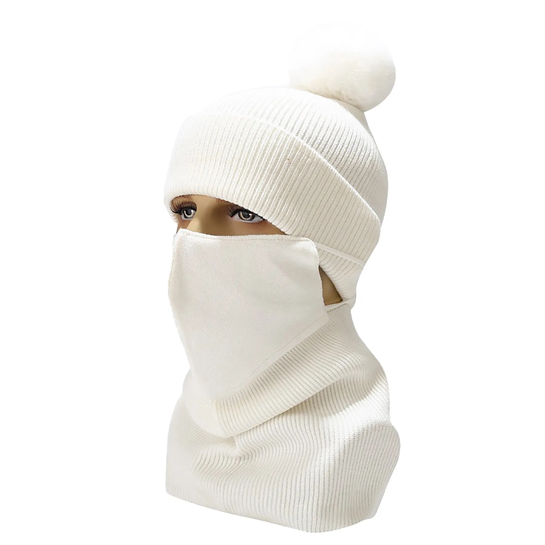 Polyester Knitted Hat, Neck Mask Set 5