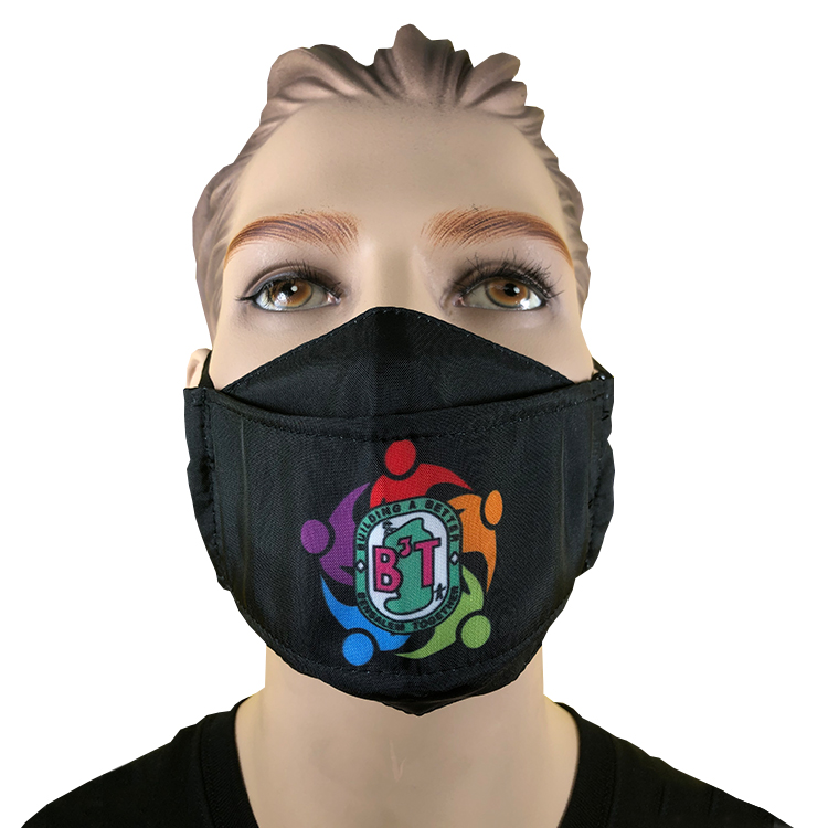 Flat Front 2-ply Mask (Dye Sub Logo), Adult Size 3