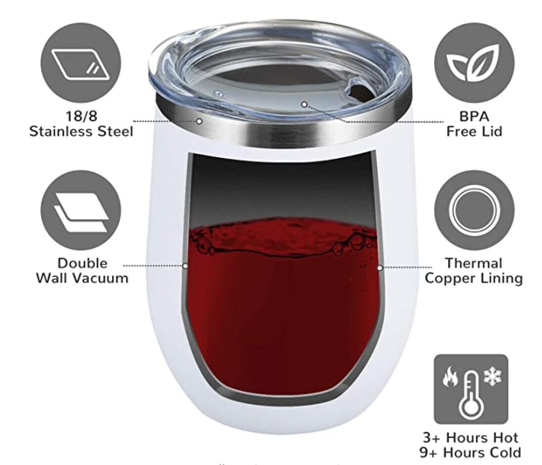 12 oz. Stainless Steel Wine Tumbler 3
