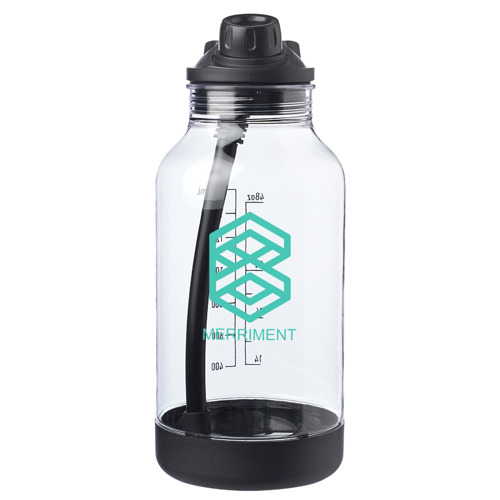 Plastic Sports Water Bottle with Sip Straw - featuring 6