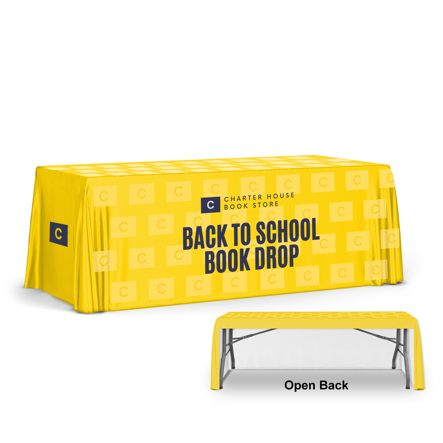 Wrinkle-Free 8' Table Throw, Open Back 1