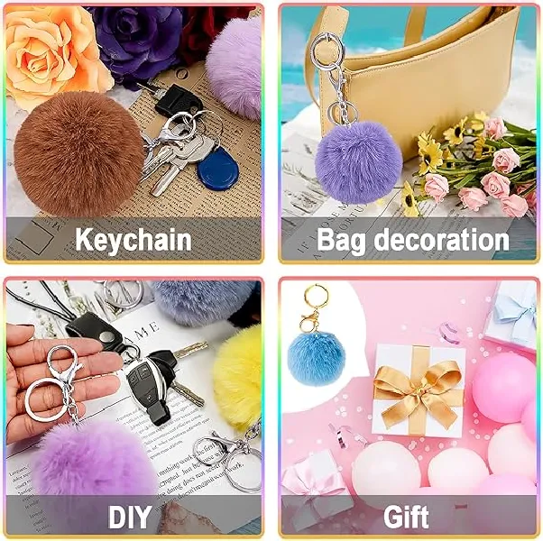 Pom Fur Ball Keychain Fluffy Accessories 2