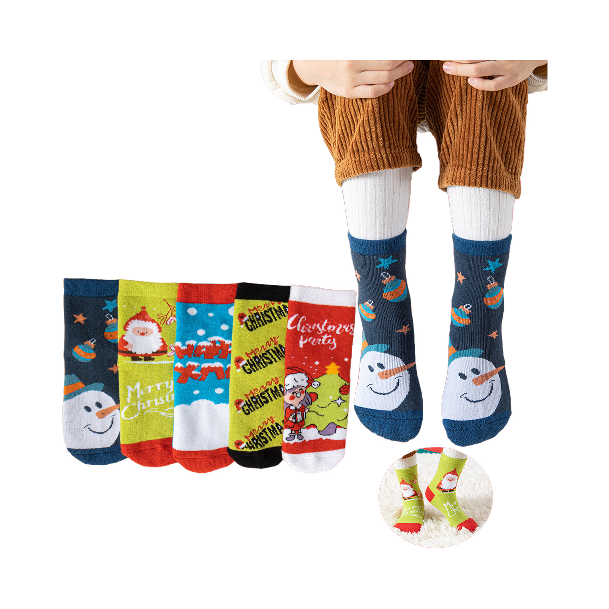 Cotton Children's Warm Christmas Socks 7