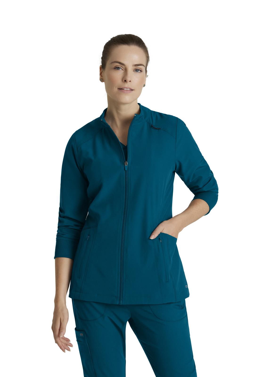Barco One - Women's Four-Pocket Zip-Up Venture Warm-Up Scrub Jacket