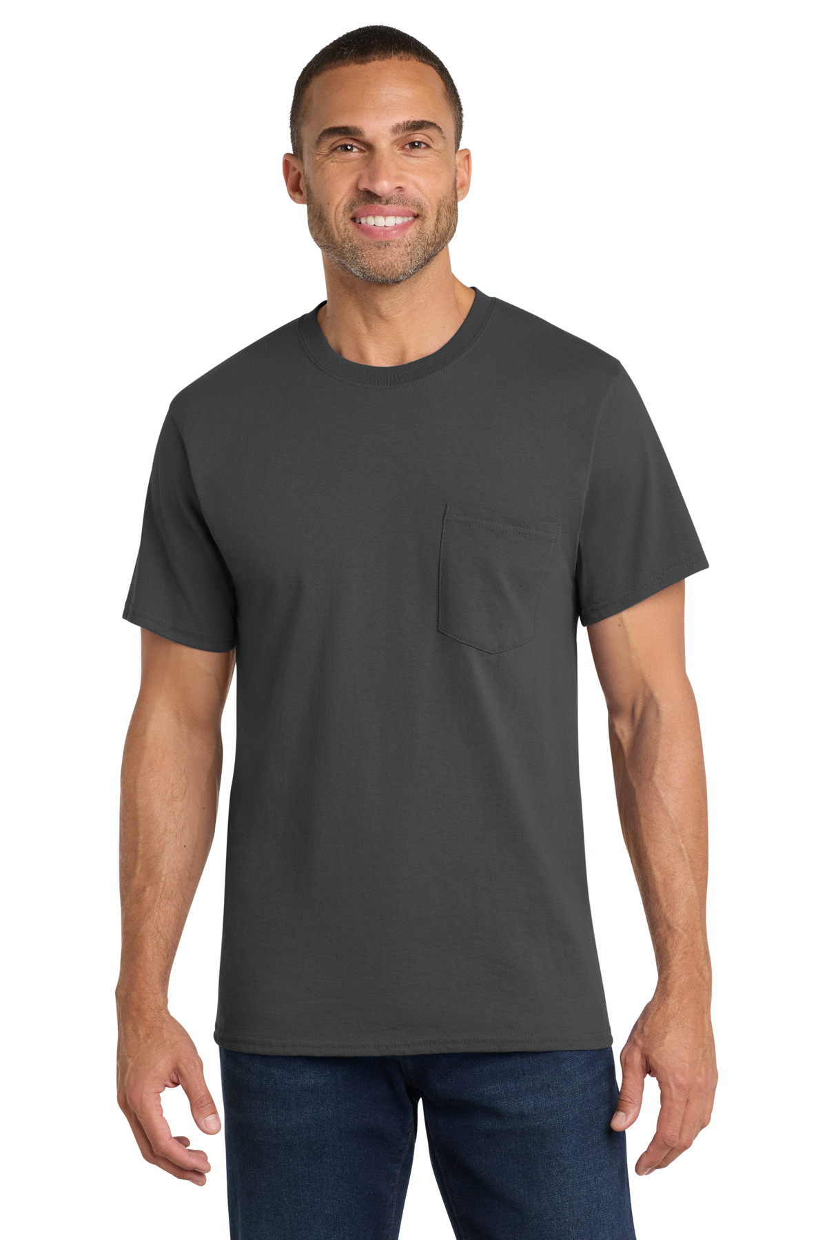 Port & Co Core Cotton Pocket Tee. PC54P 136