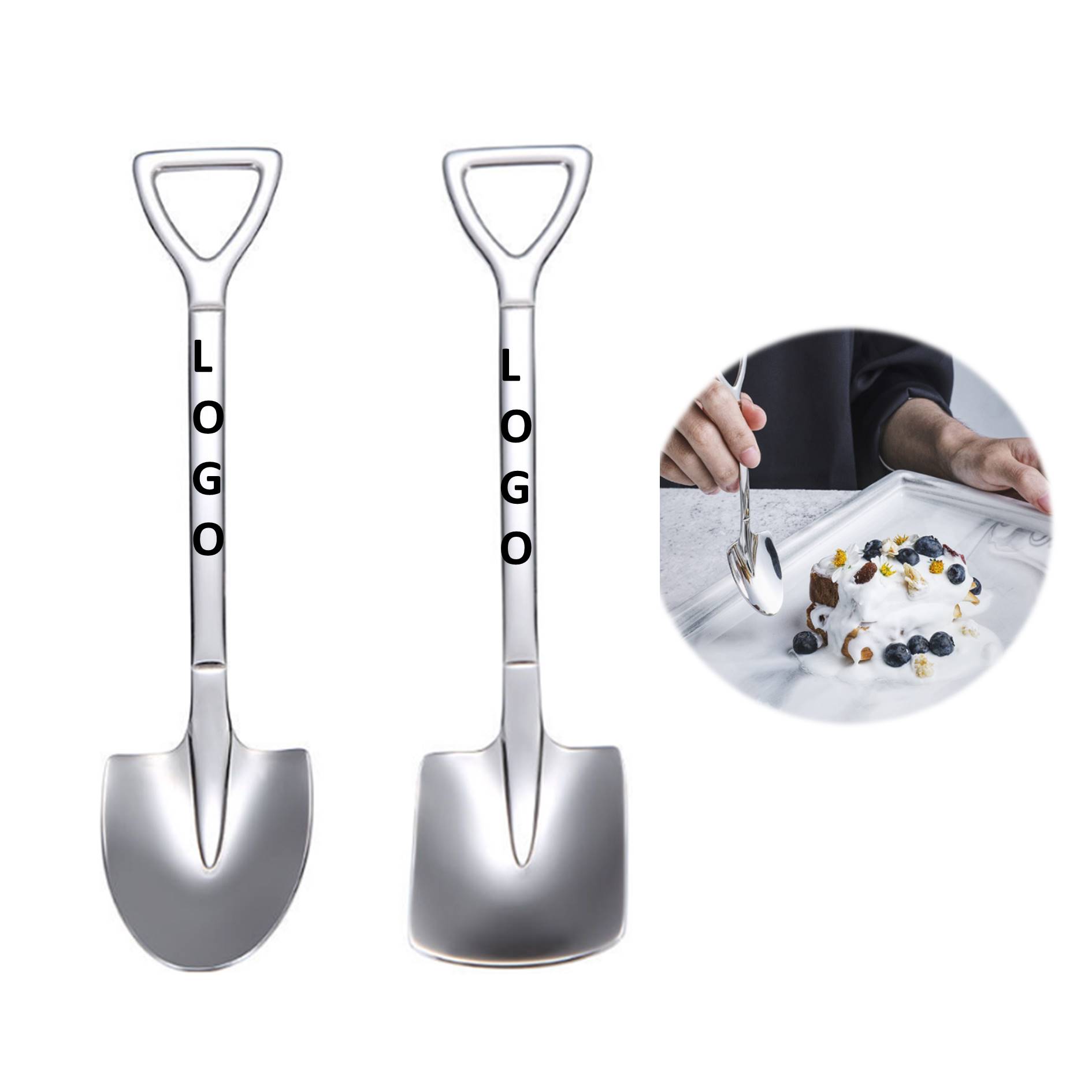 Stainless Steel Ice Cream Round Shovel Spoon 4