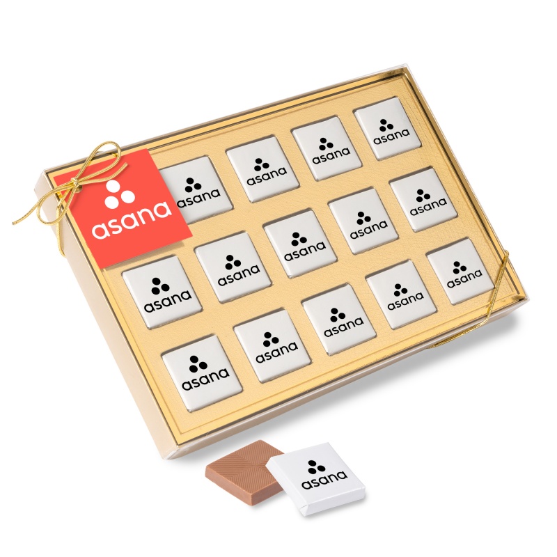 Fifteen Piece Chocolate Foiled Square Box 2