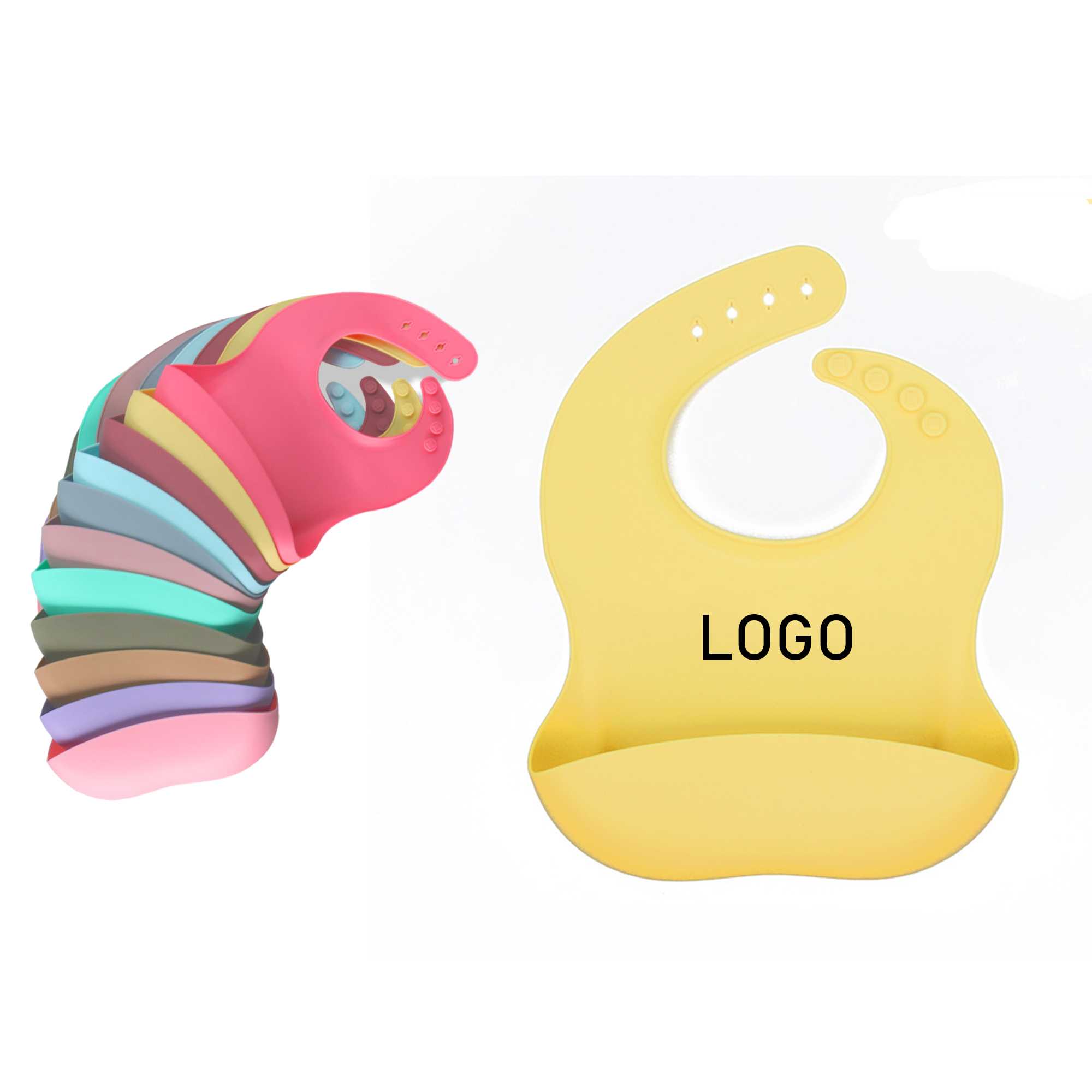 Soft Waterproof Silicone Baby Bib 2