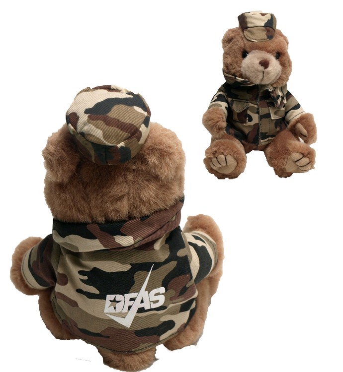 8" Marine-Desert Camo Bear with one color imprint 2