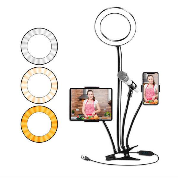 4-in-1 Live Stream Led Light Selfie Ring  Phone Holder Stand 1