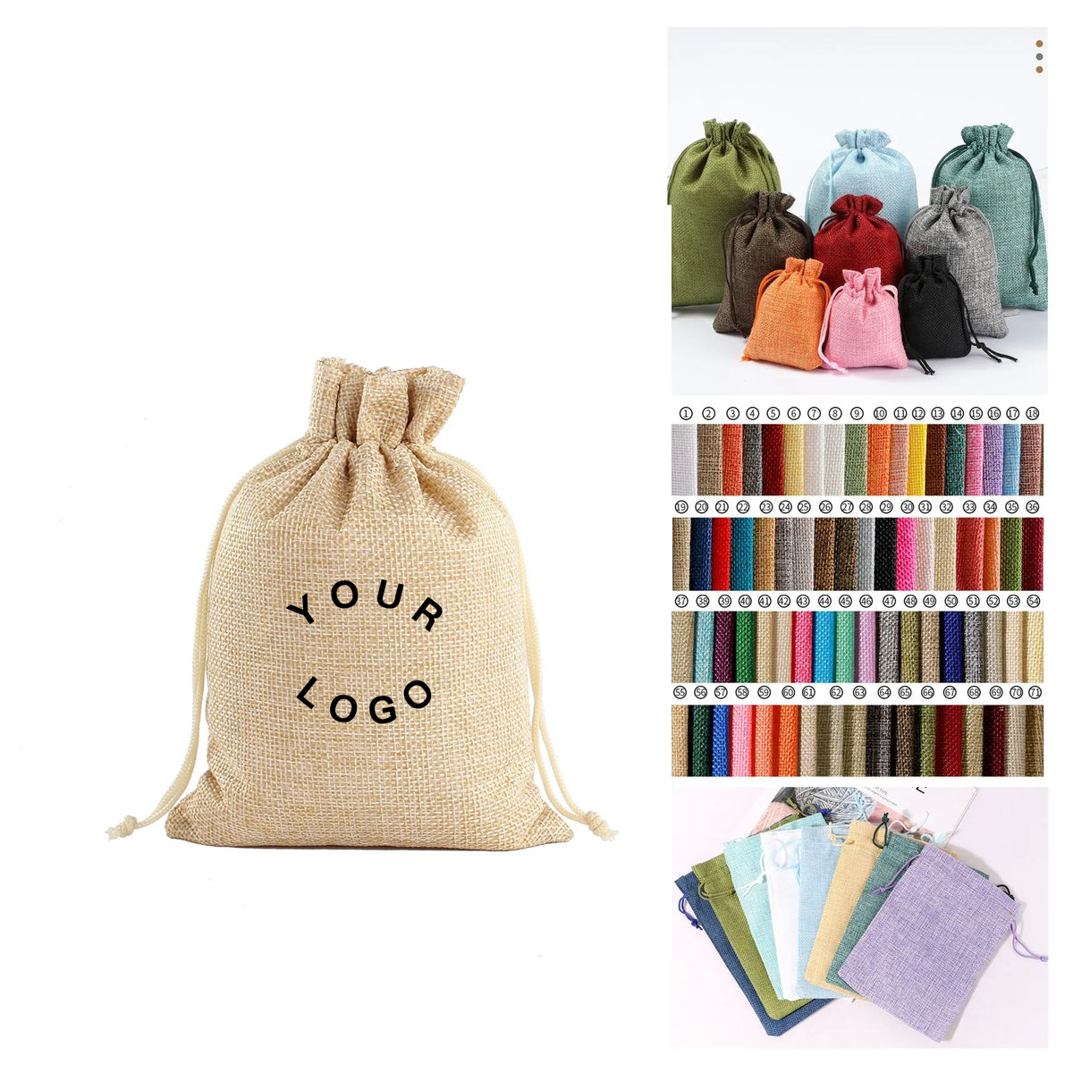 Reusable Jute Drawstring Bag for Party Gifts 34