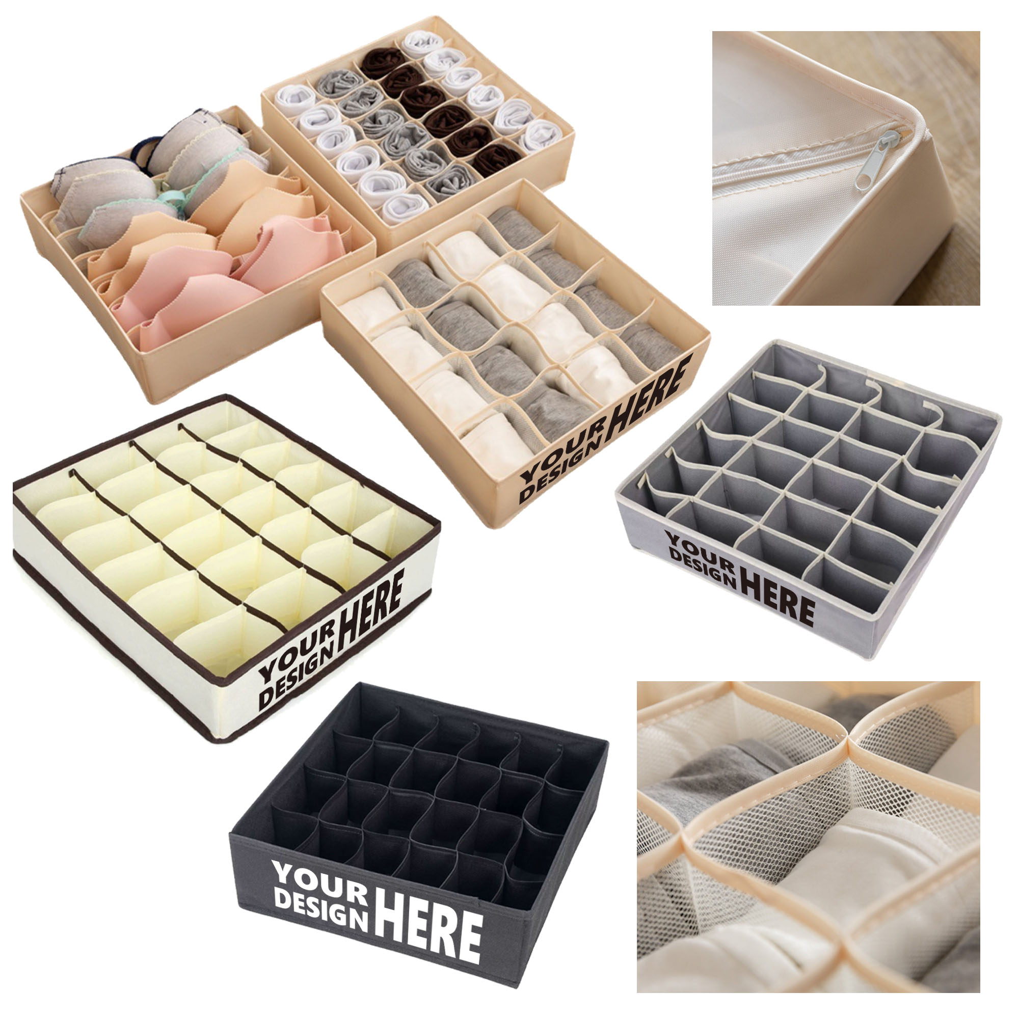 Grid-Shaped Sock Storage Box 2