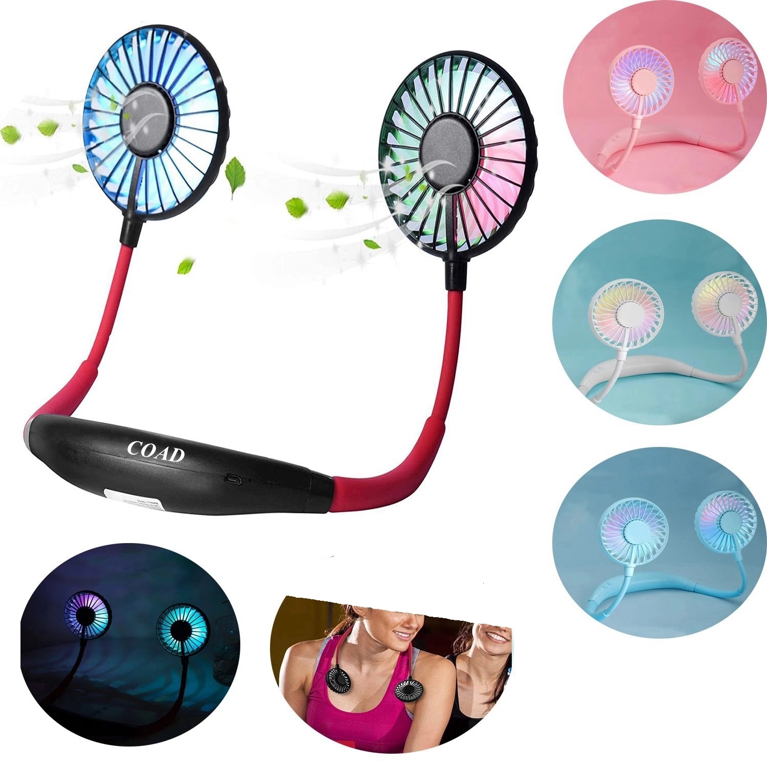 Portable Neck Fan With Led 3