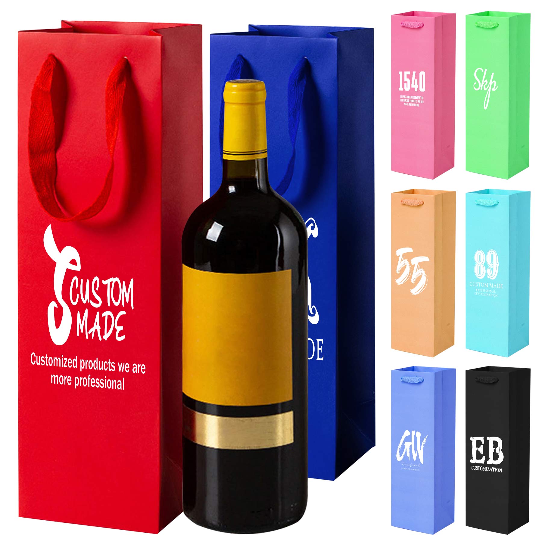 Wine Bottle Paper Bags Single Bottle 2