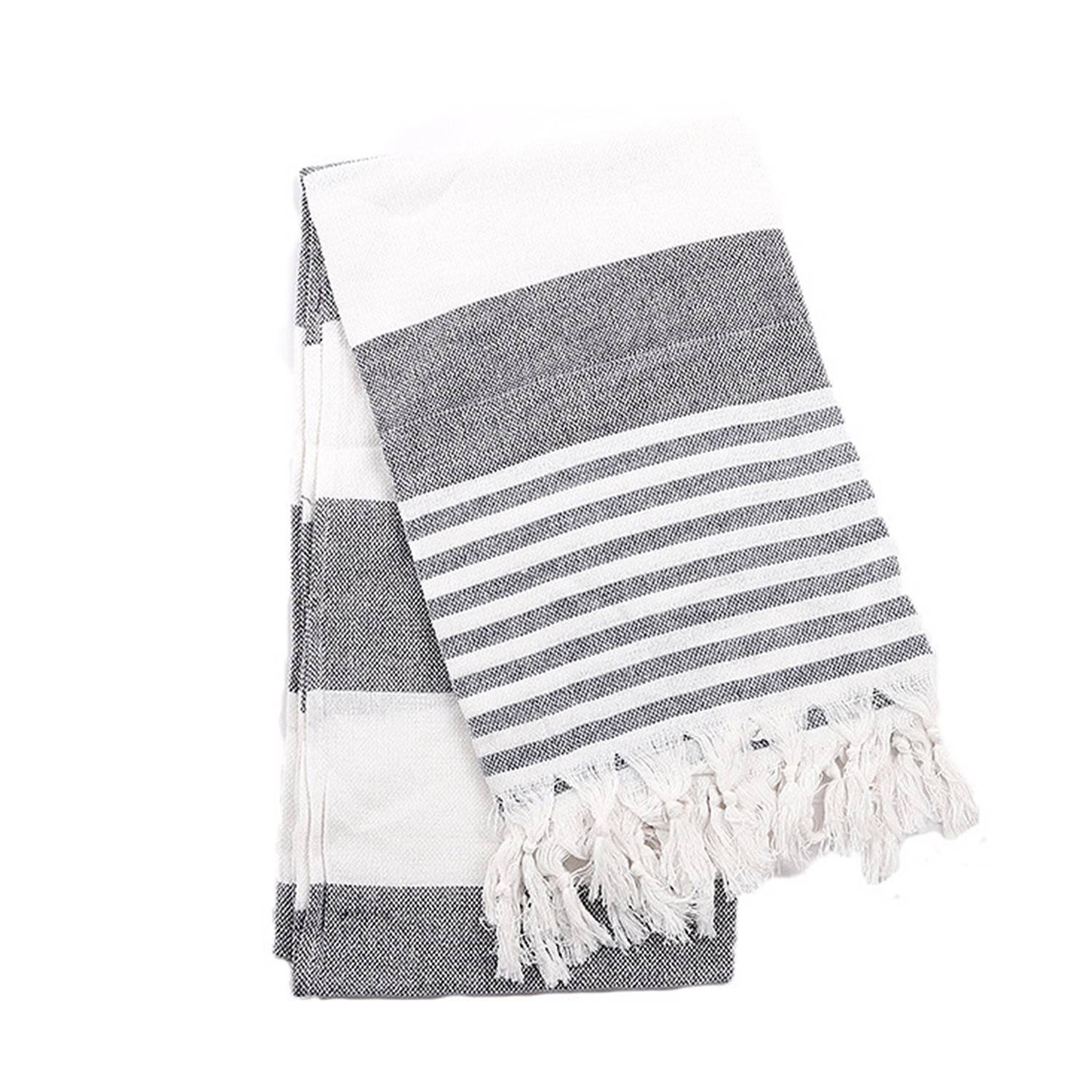 Cotton Turkish Fringe Striped Beach Towel 4