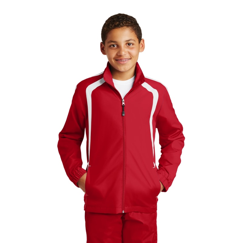 Sport-Tek Youth Colorblock Raglan Jacket. 4