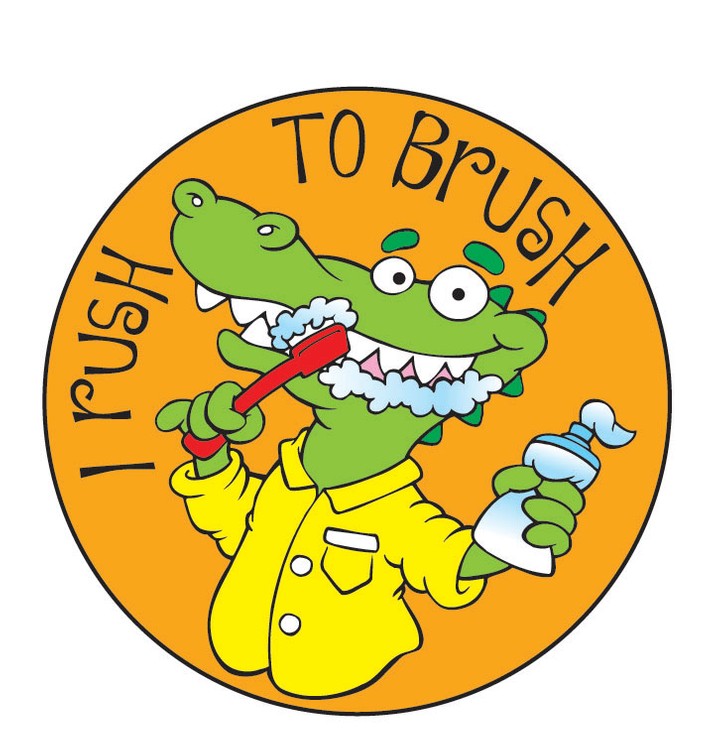 STICKERS - I Rush to Brush Sticker Roll 2