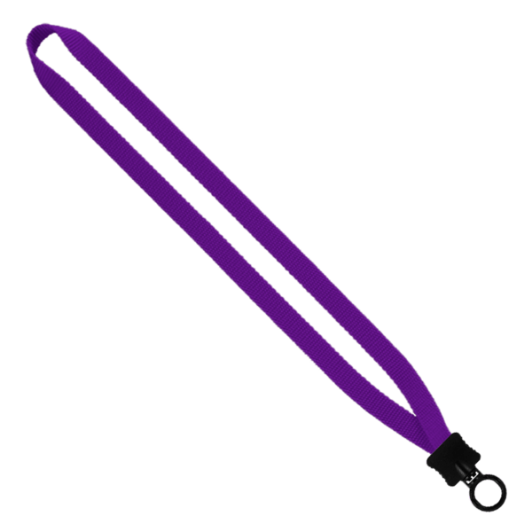 1/2" Smooth Nylon Lanyard with Plastic Clamshell & O-Ring 14