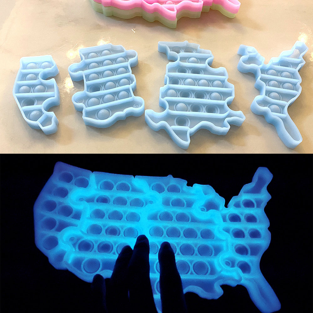 American Map Silicone Colorful Push Pop Bubbles Fidget Sensory Toy Autism Need 11
