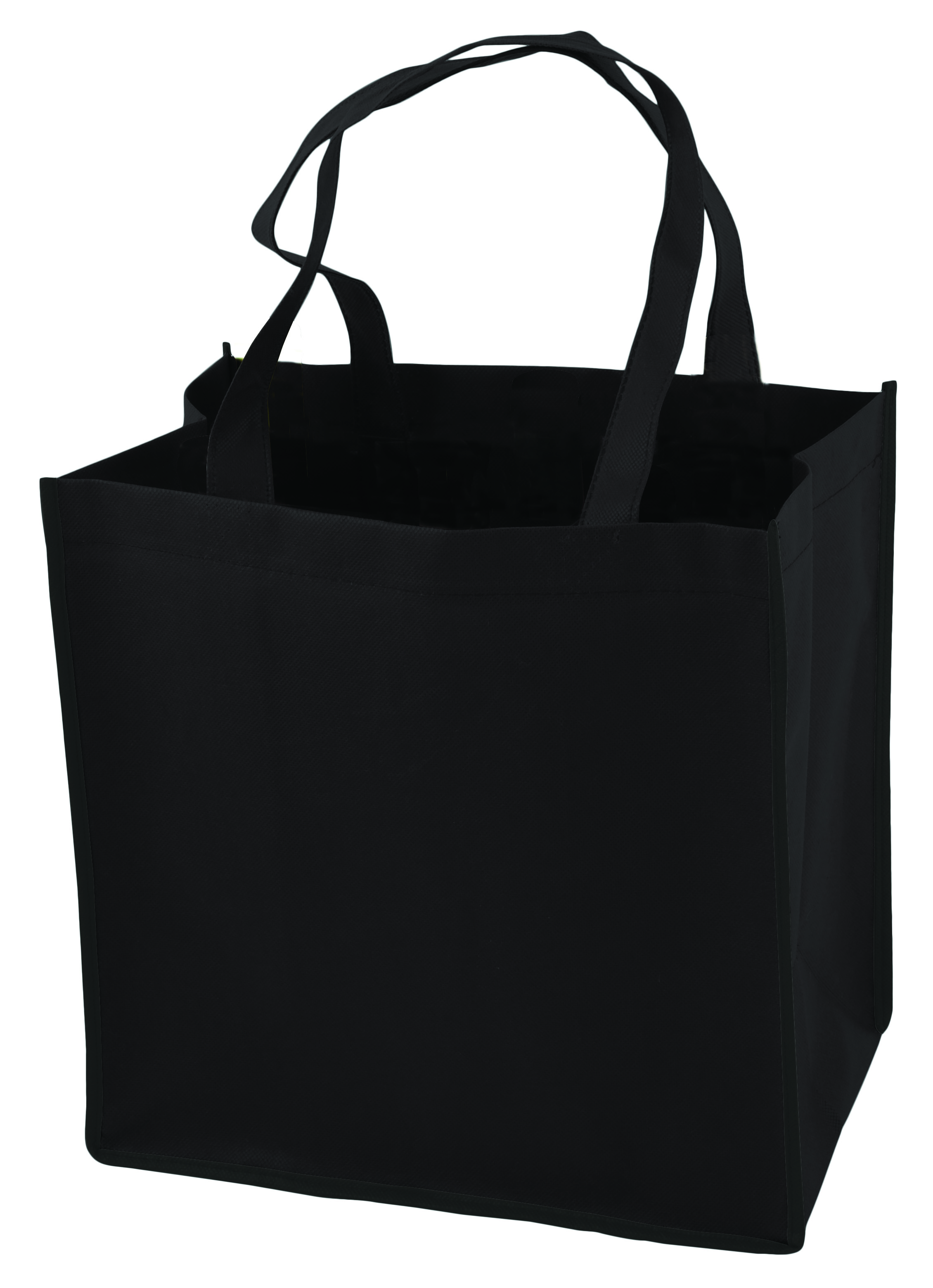 True® Non-Woven Grocery Tote - Black 2