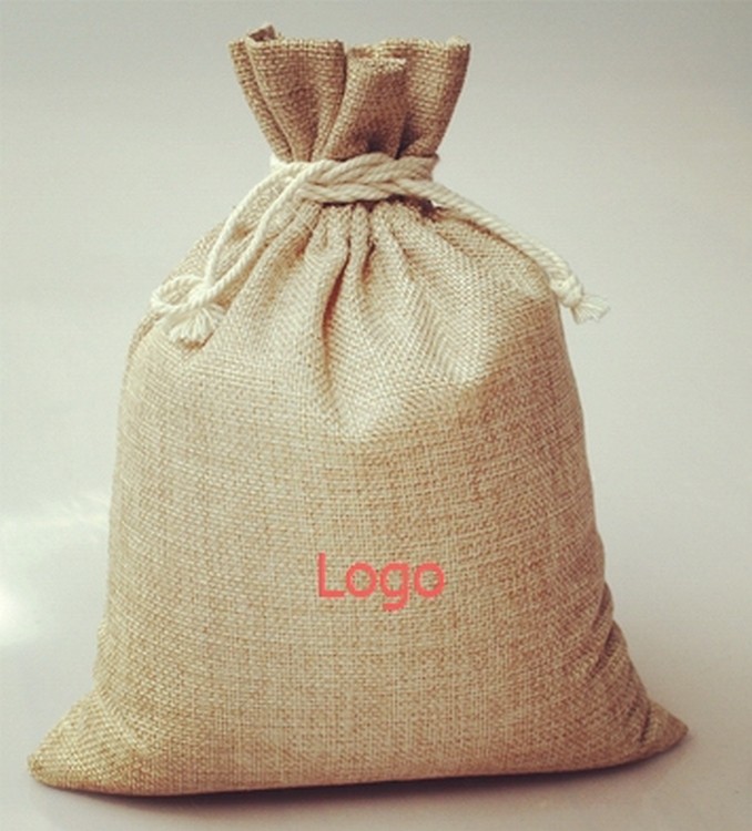 Burlap/Jute Drawstring Bag 2