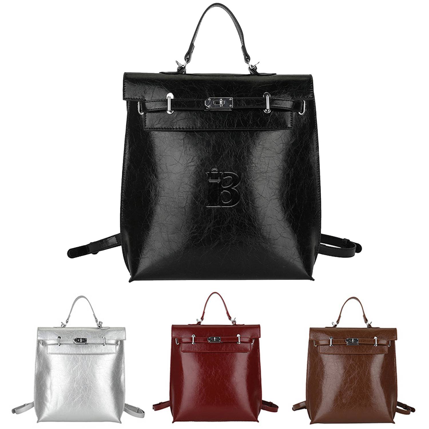 Pu Leather Casual Backpack For Women 11