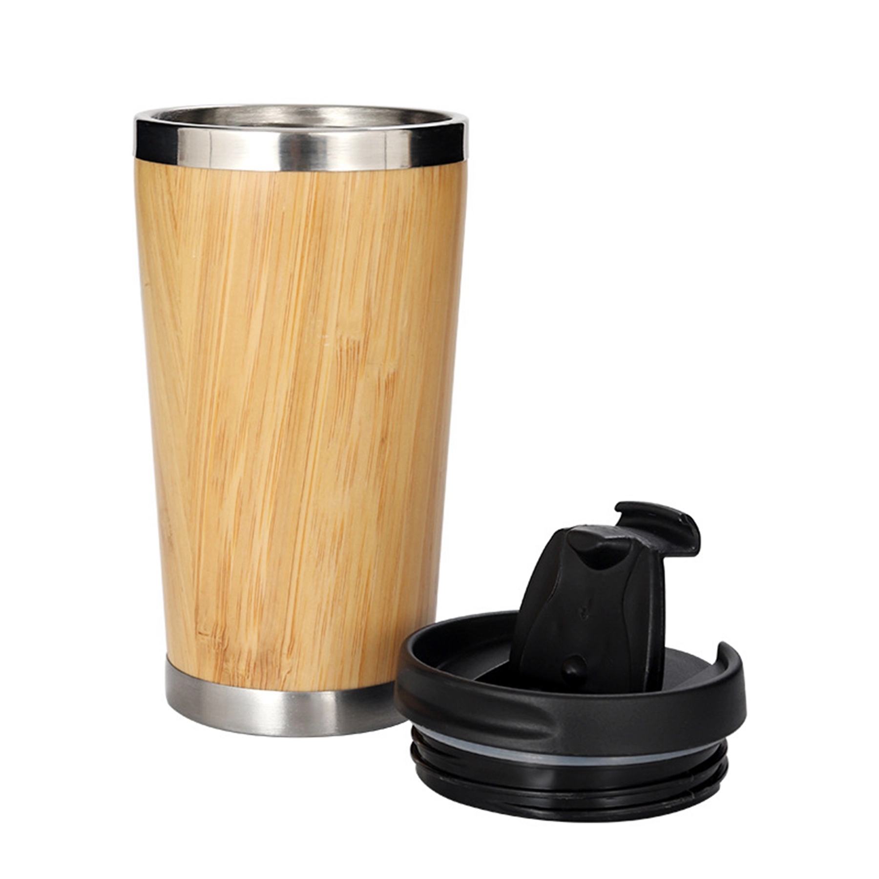 15 Oz. Double Wall Vacuum Bamboo Coffee Mug 4