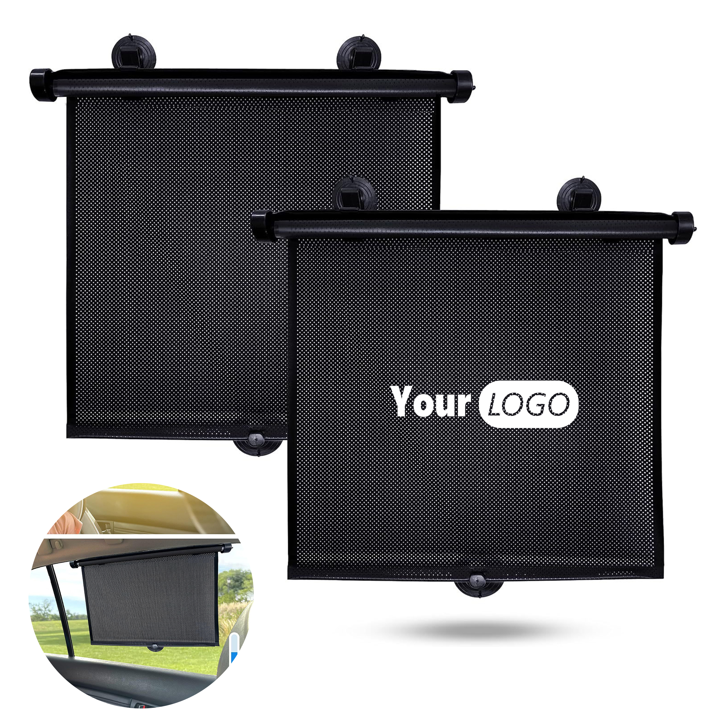 Silicone Telescopic Car Side Sunshade Roller Blind 2