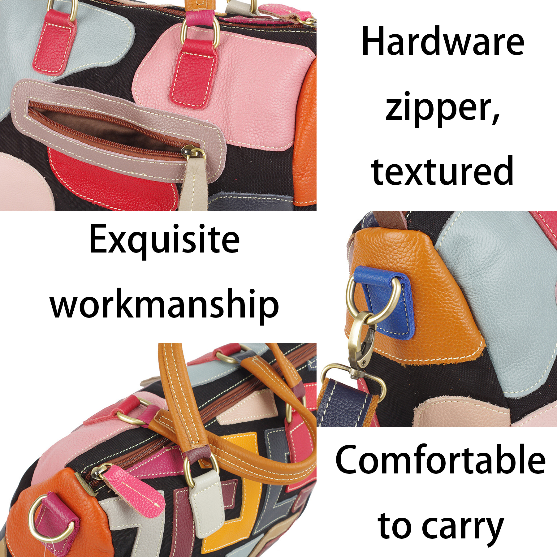 Genuine Leather Geometric colourful contrast cross-body bag 3