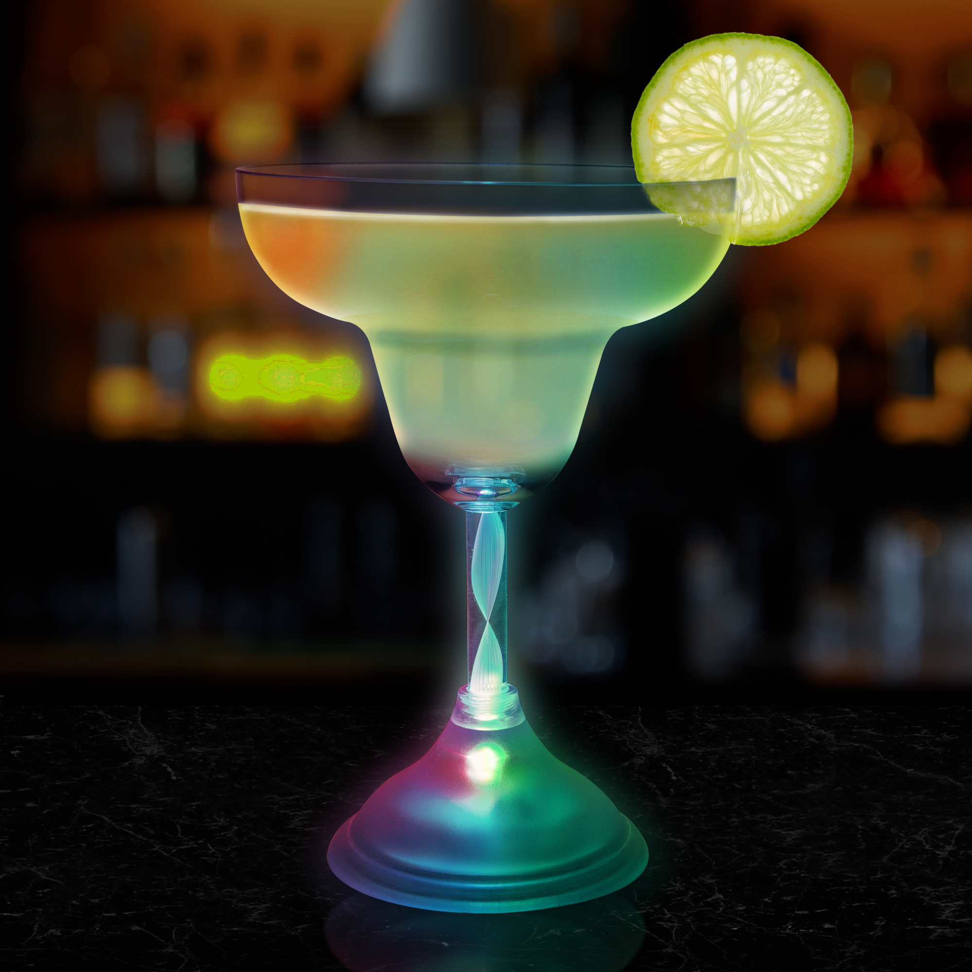 10 oz. Light Up Flashing MultiColor LED Glow Margarita Glass 2
