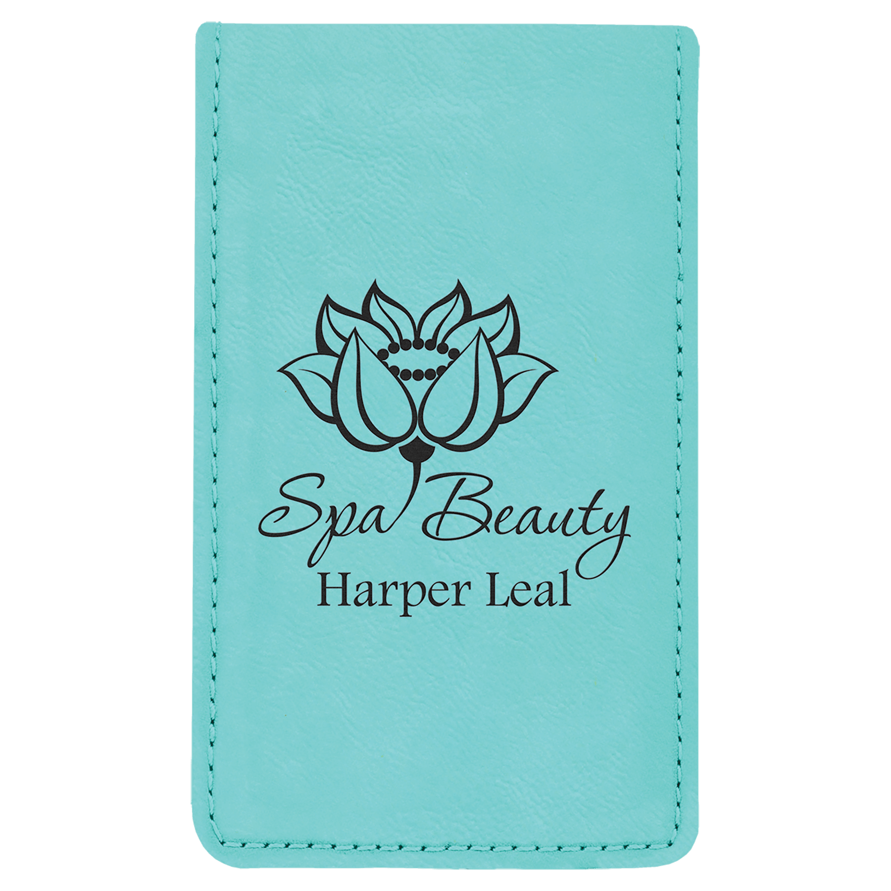 Engraved Teal Leatherette Manicure Set 1