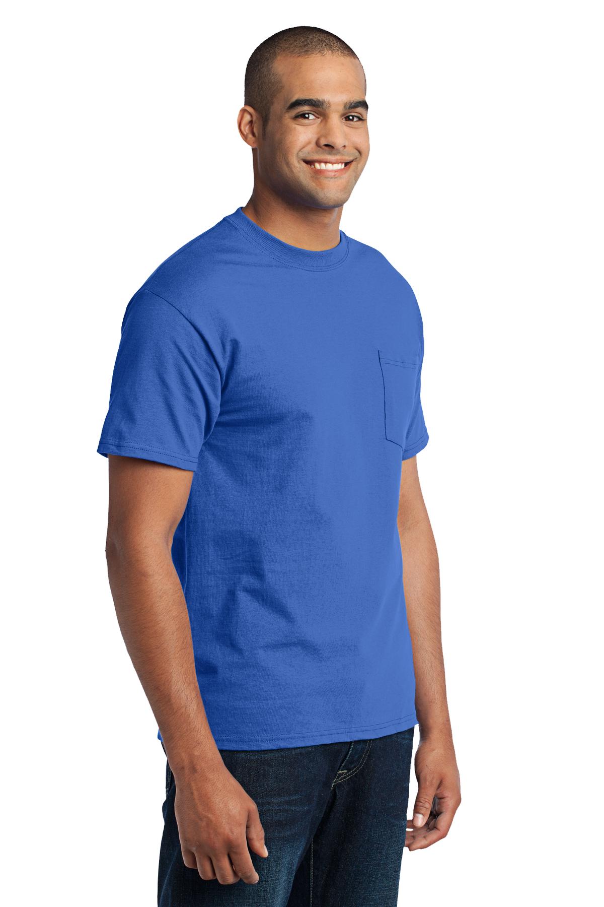 Port & Co Core Blend Pocket Tee. PC55P 114