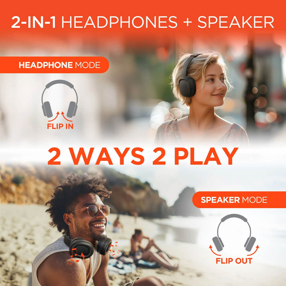 Flip 2-in-1 Wireless Headphones + Speaker