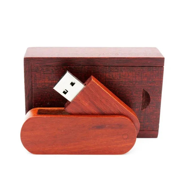 Swivel Wooden USB with Wood Box 10