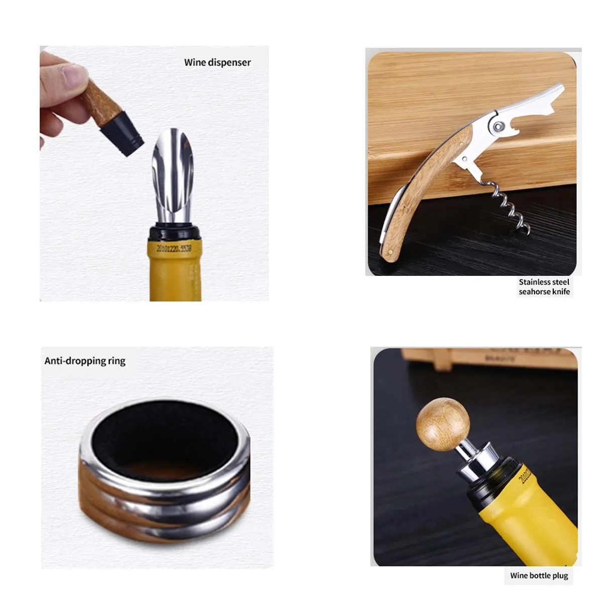 4-Piece Premium Automatic Wine Bottle Opener Set 3