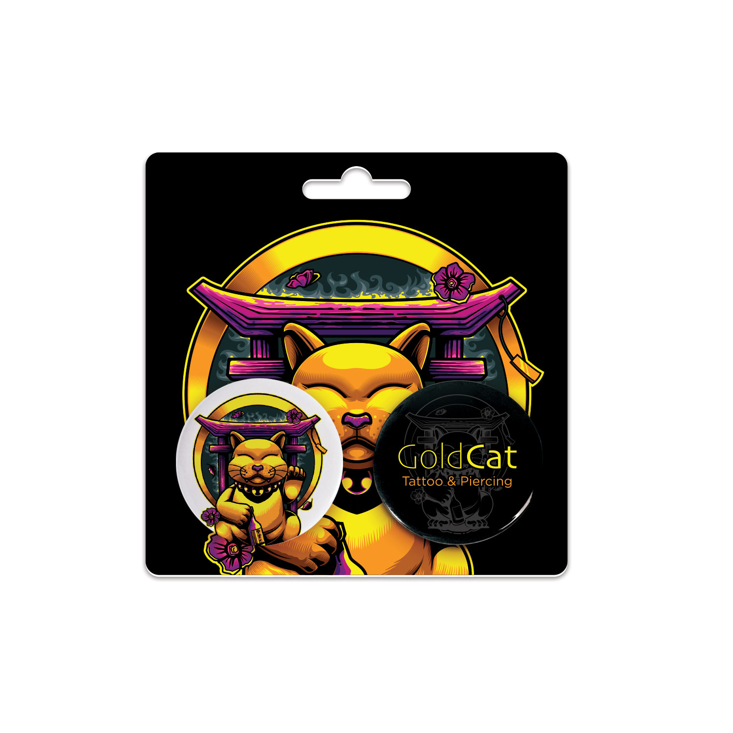 Two 1.5" Pin-Back Buttons on Backing Card 1