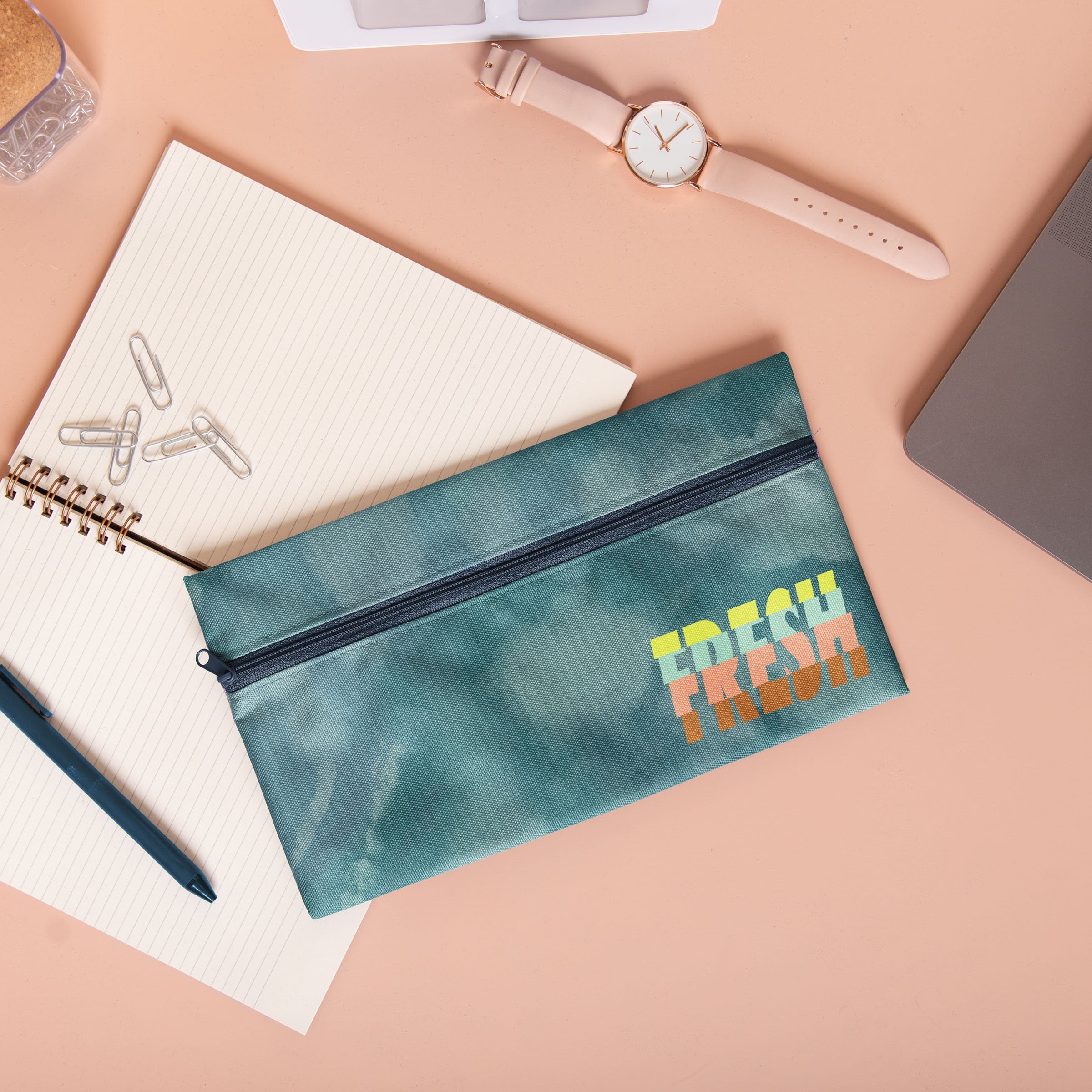 ZIP FRONT POUCHES - 4CP 1000D RPET - LARGE