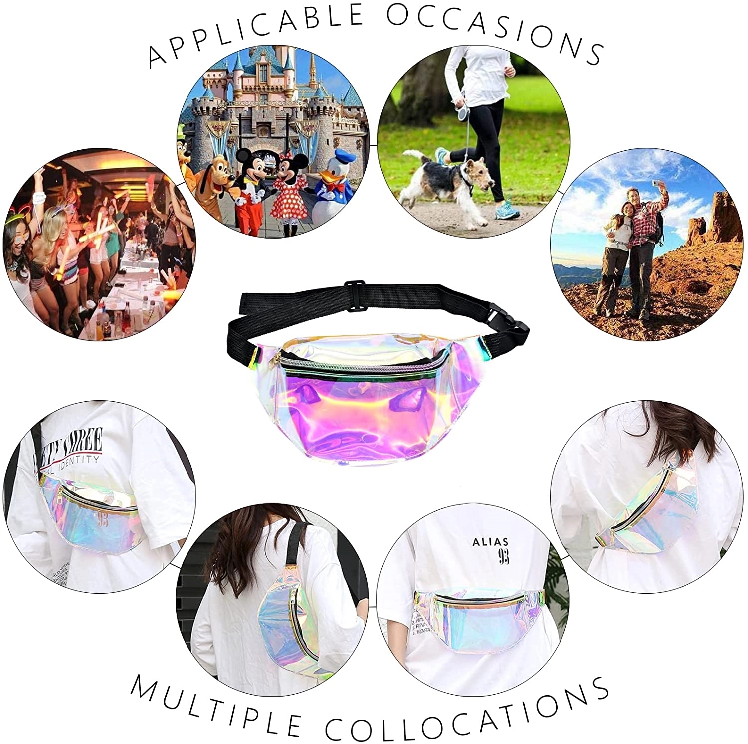 Holographic Shiny Iridescent Waist Bag 1