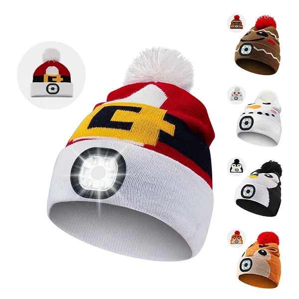 Kids Warmer Knit Beanie Hat With Light 3