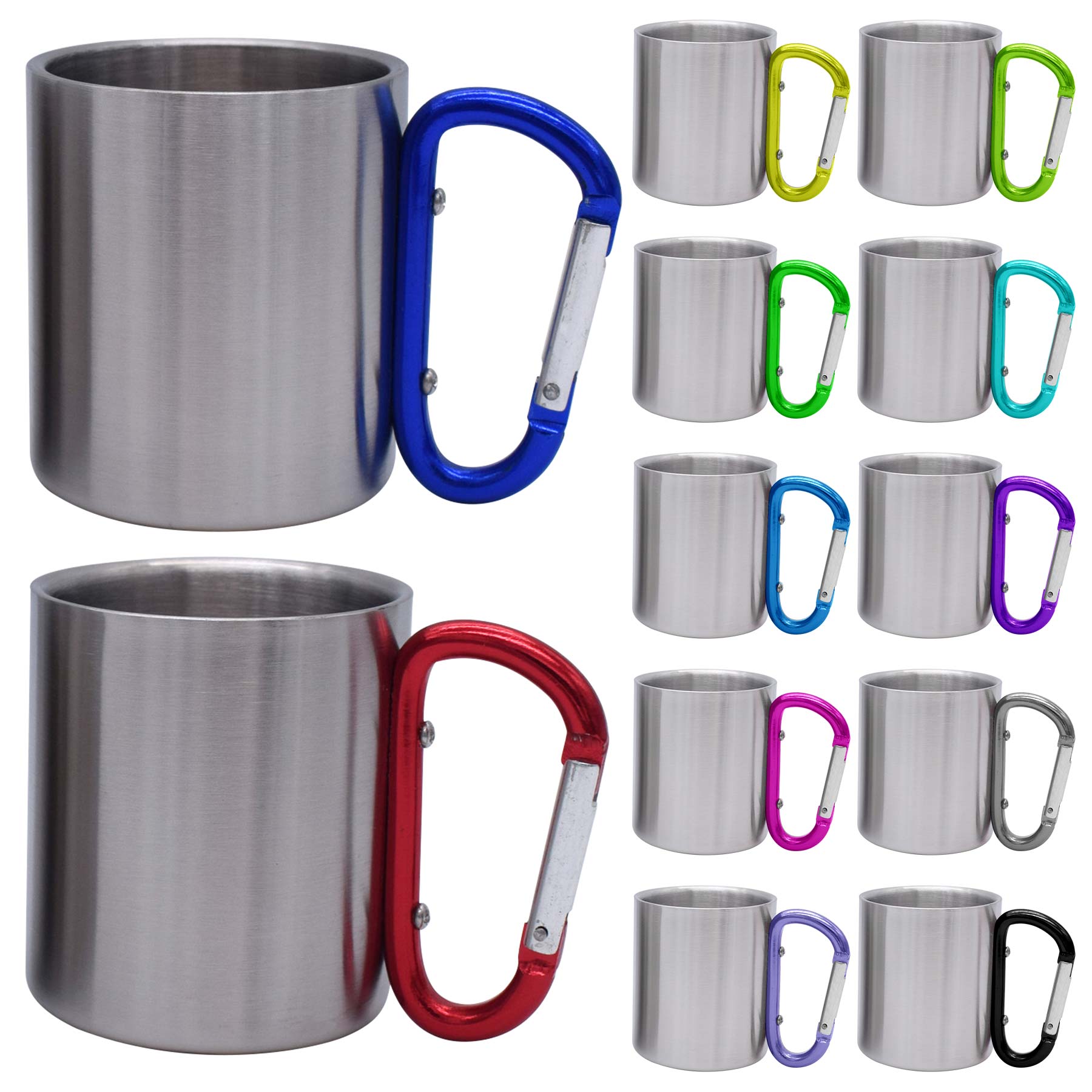 Stainless Steel Coffee Mug with Carabiner Handle 2