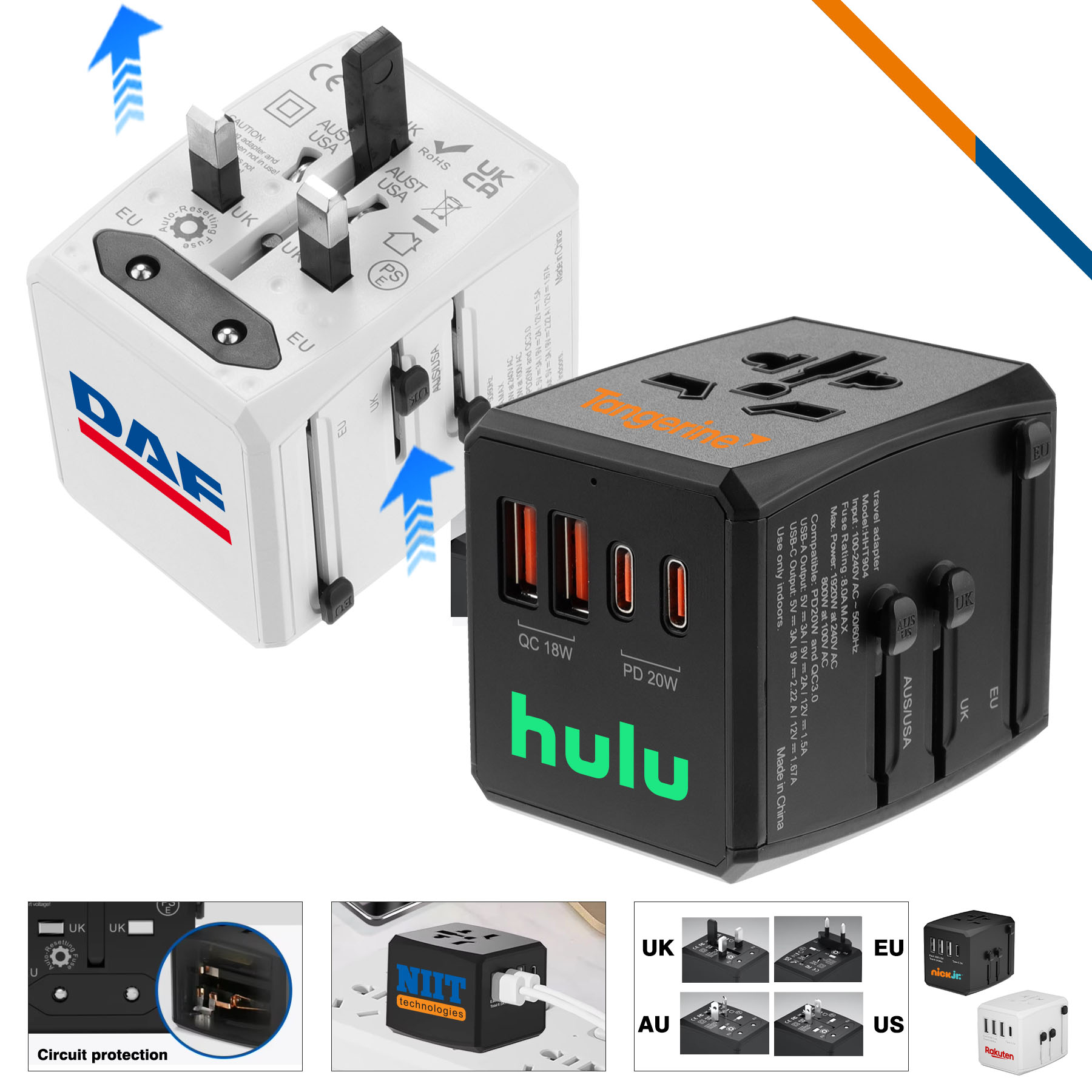 Jess 4 Ports Universal Adapter 5