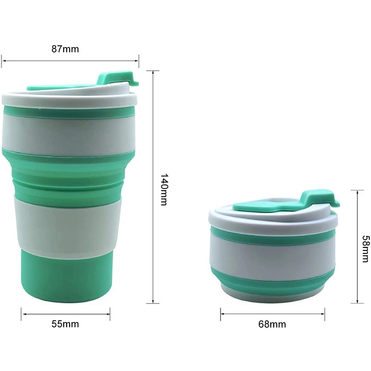 Collapsible Cup Silicone Folding Mug Sport Bottle With Lids 3