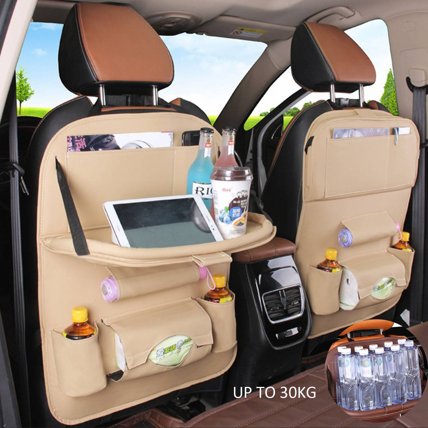 PU Leather car seat back storage bag 3