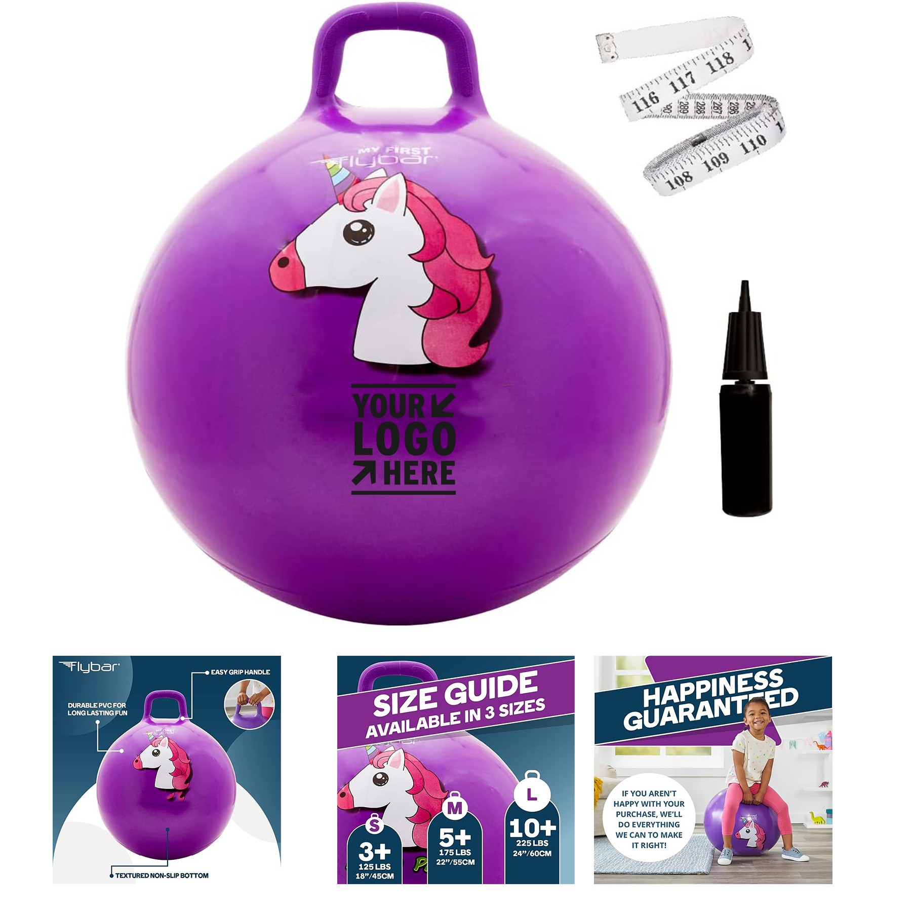 Ages 3 and Up Kids Exercise Kangaroo Durable Bouncy Hopper Ball with Handle 2