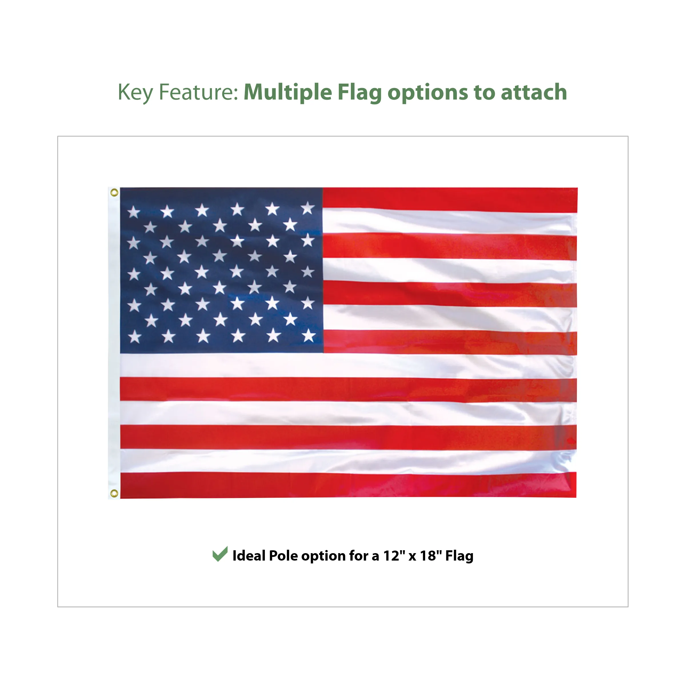 2' - 8' Flagpole with Rotating Clips Kit - Black/White 2