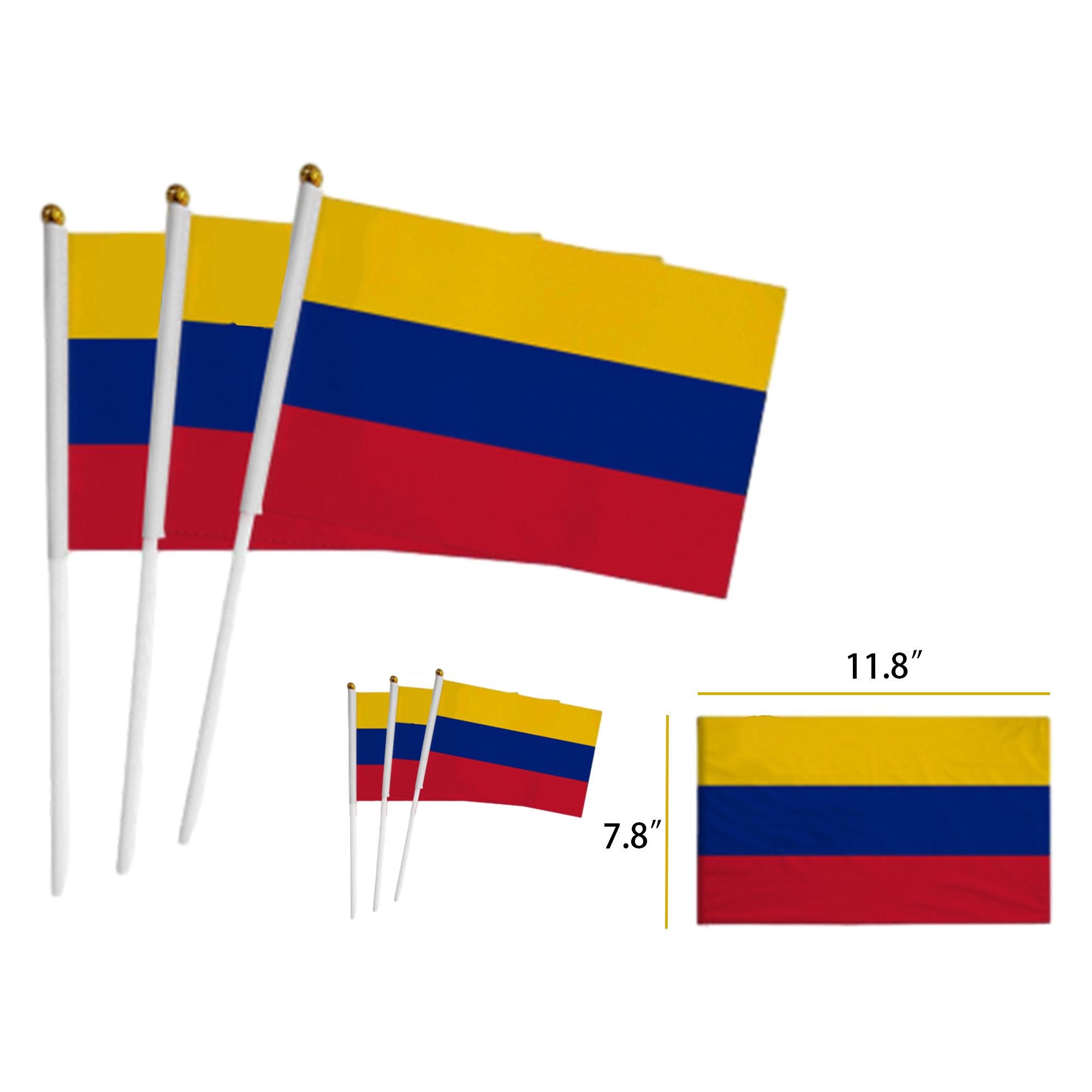 11.8" Vibrant Printed Flag with Durable Plastic Stick 1