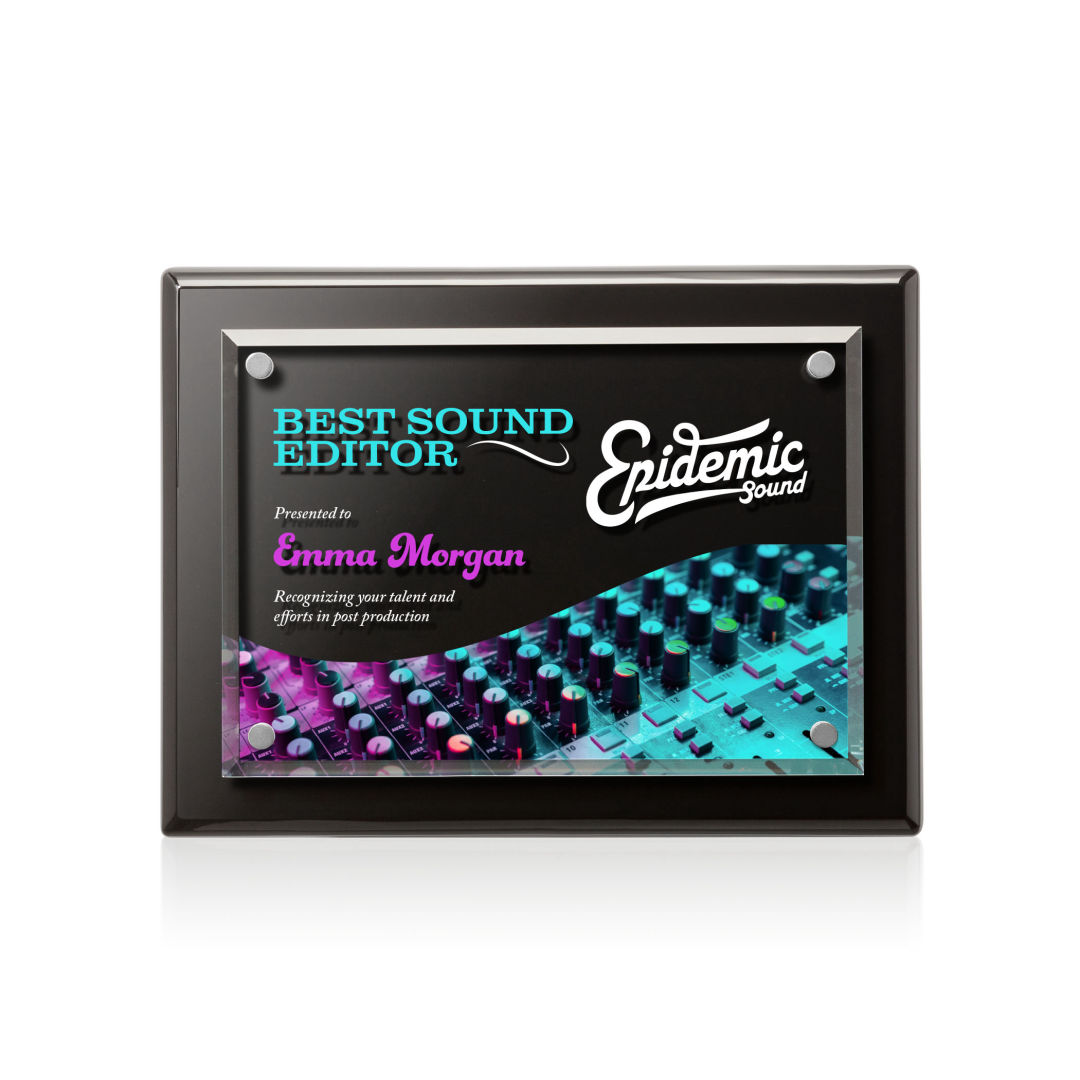 Caledon VividPrint™ Plaque - Black/Silver 10
